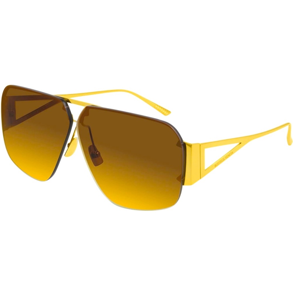 Bottega Veneta Yellow and Brown Gradient Aviator Sunglasses